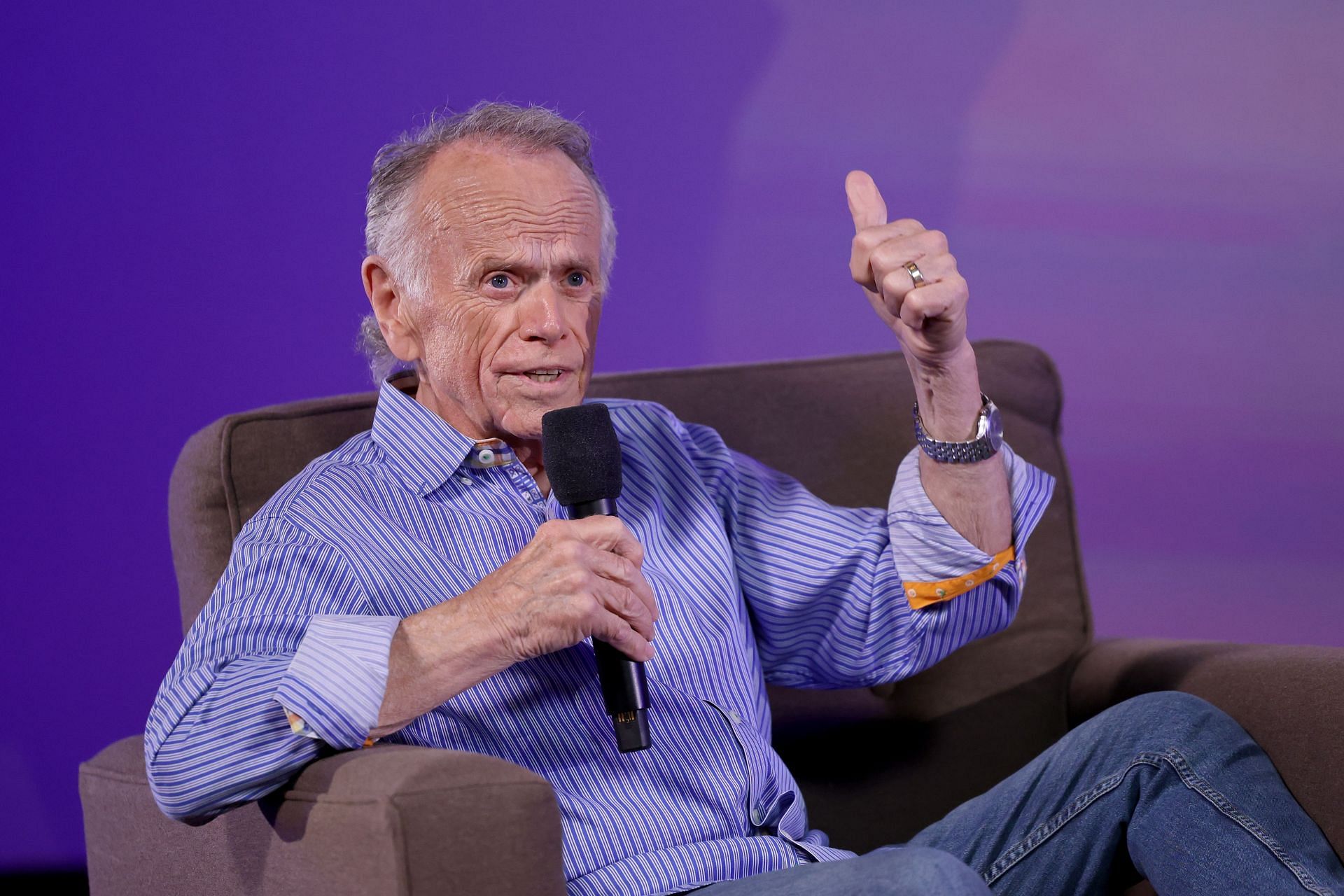 Al Jardine speaks onstage during the world premiere of Disney+ documentary "The Beach Boys." (Image via Getty)